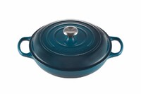 Faitout en fonte emaillee 30 cm Deep Teal avec Interieur Sable